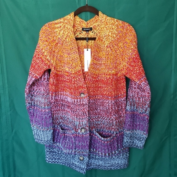 NEW! 525 America Born in Brklyn Rainbow Marled Cardigan Sweater Size XS NWT! - Picture 5 of 16